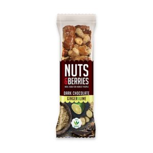 Nuts & Berries Organic Dark Chocolate Ginger & Lime 40g